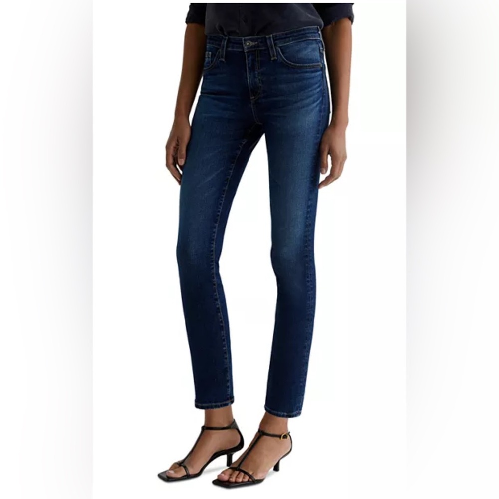 AG Prima Mid Rise Cigarette Jeans Slim Straight Dark Wash Sz 32  30 Inch Inseam